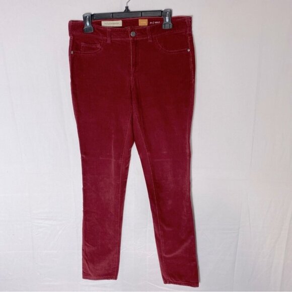 Anthropologie Pilcro Mid Rise Red Corduroy Skinny Pants 32 - Picture 16 of 16